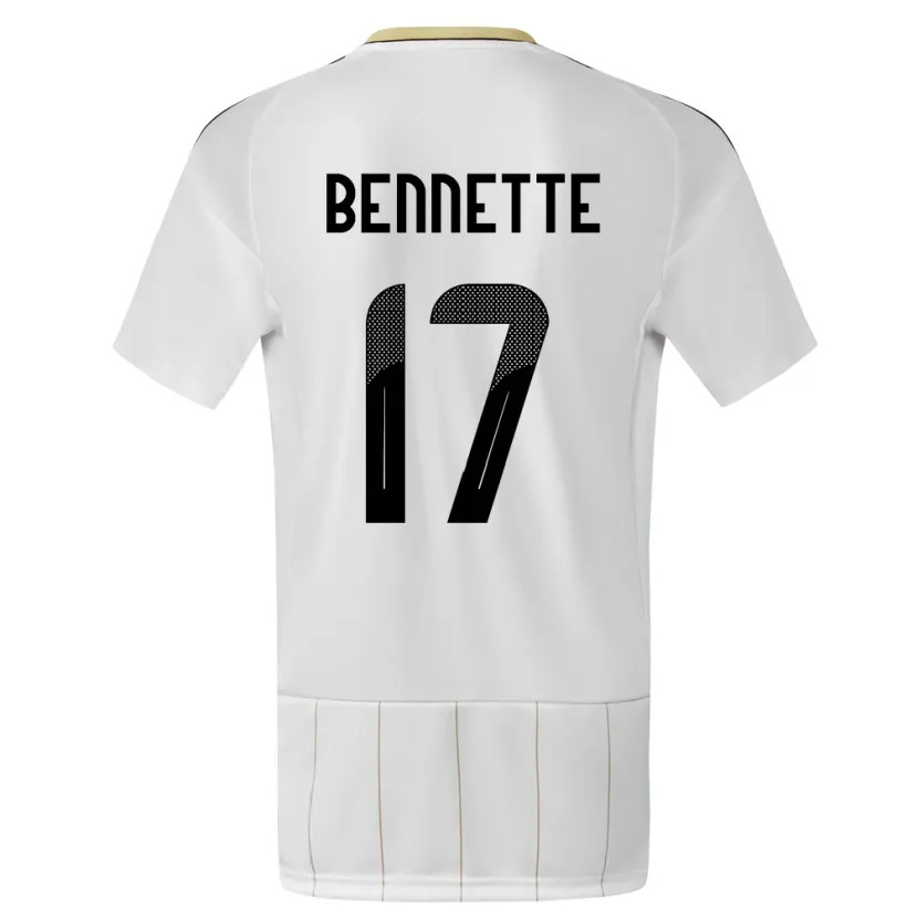 Danxen Hombre Camiseta Costa Rica Jewison Bennette #17 Blanco 2ª Equipación 24-26 La Camisa