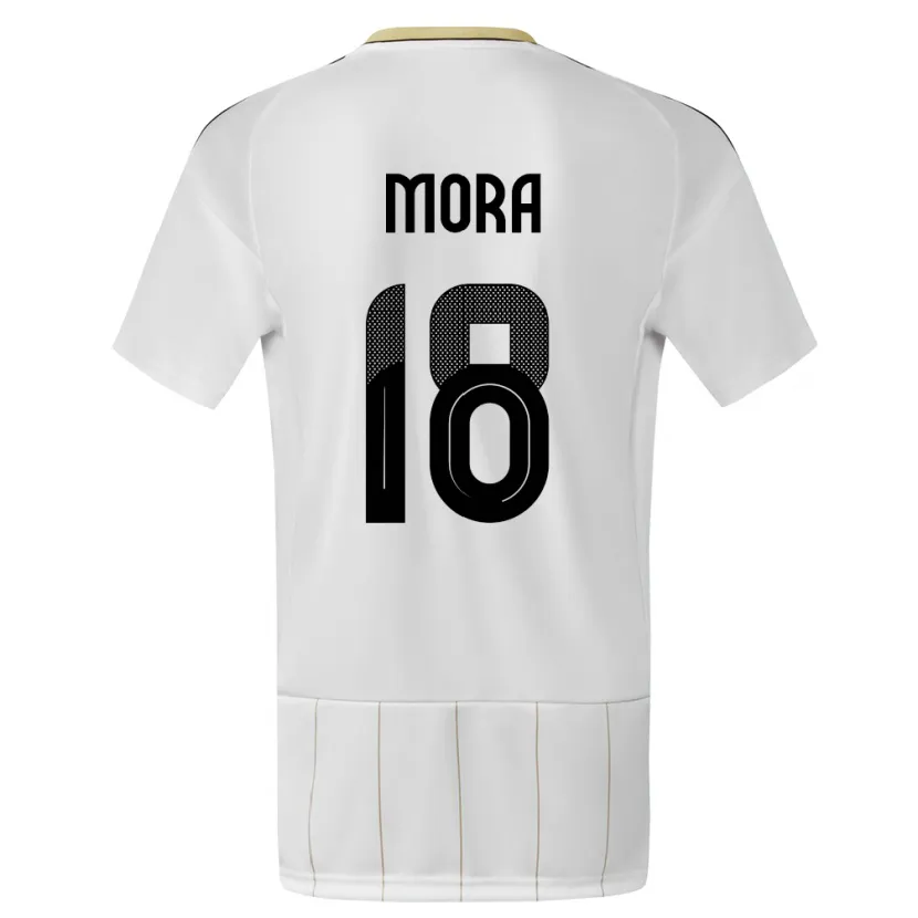 Danxen Hombre Camiseta Costa Rica Bayron Mora #18 Blanco 2ª Equipación 24-26 La Camisa