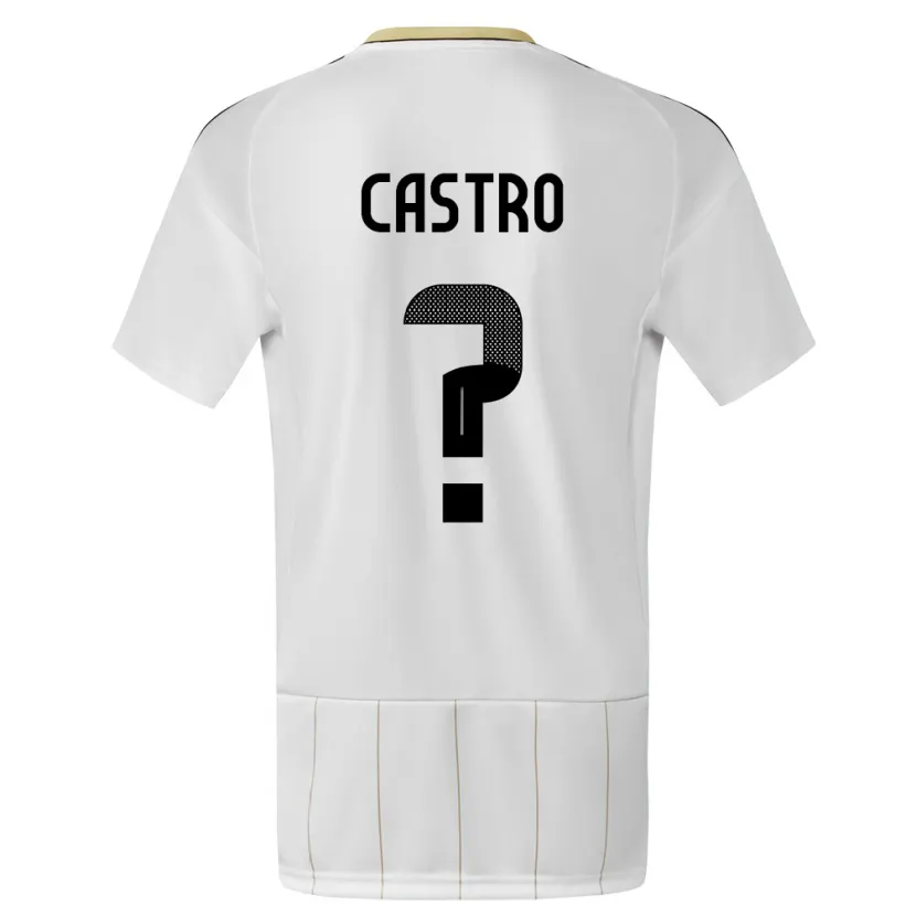 Danxen Hombre Camiseta Costa Rica Mathias Castro #0 Blanco 2ª Equipación 24-26 La Camisa