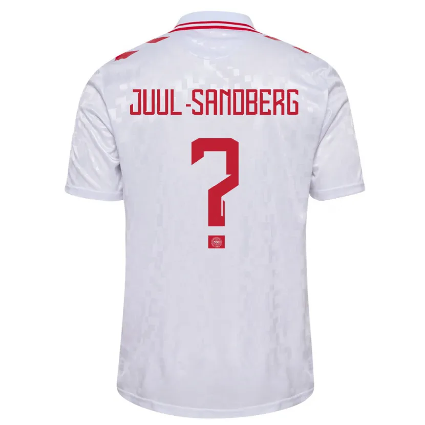 Danxen Hombre Camiseta Dinamarca Nikolaj Juul-Sandberg #0 Blanco 2ª Equipación 24-26 La Camisa
