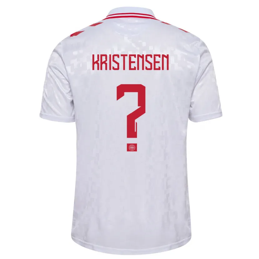 Danxen Hombre Camiseta Dinamarca Mikkel Kristensen #0 Blanco 2ª Equipación 24-26 La Camisa