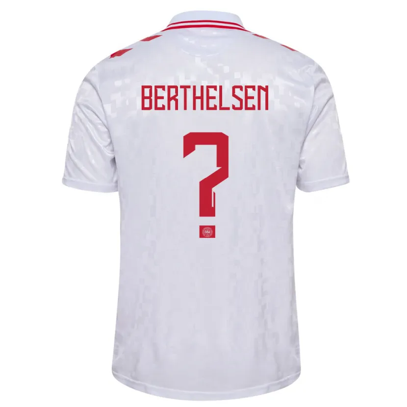 Danxen Hombre Camiseta Dinamarca Villum Berthelsen #0 Blanco 2ª Equipación 24-26 La Camisa