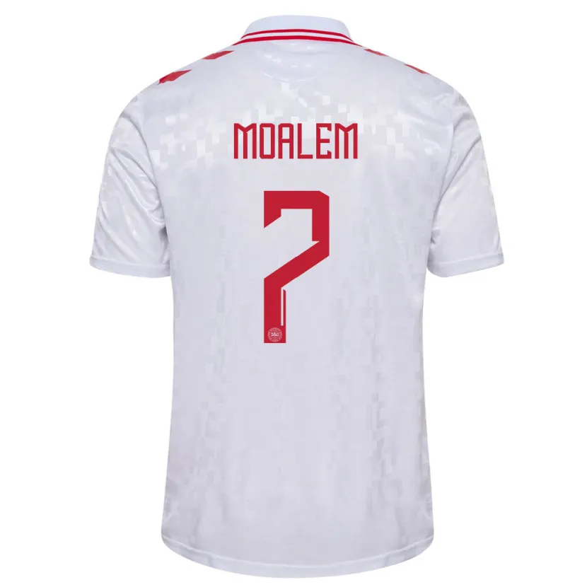 Danxen Hombre Camiseta Dinamarca Jonathan Moalem #7 Blanco 2ª Equipación 24-26 La Camisa