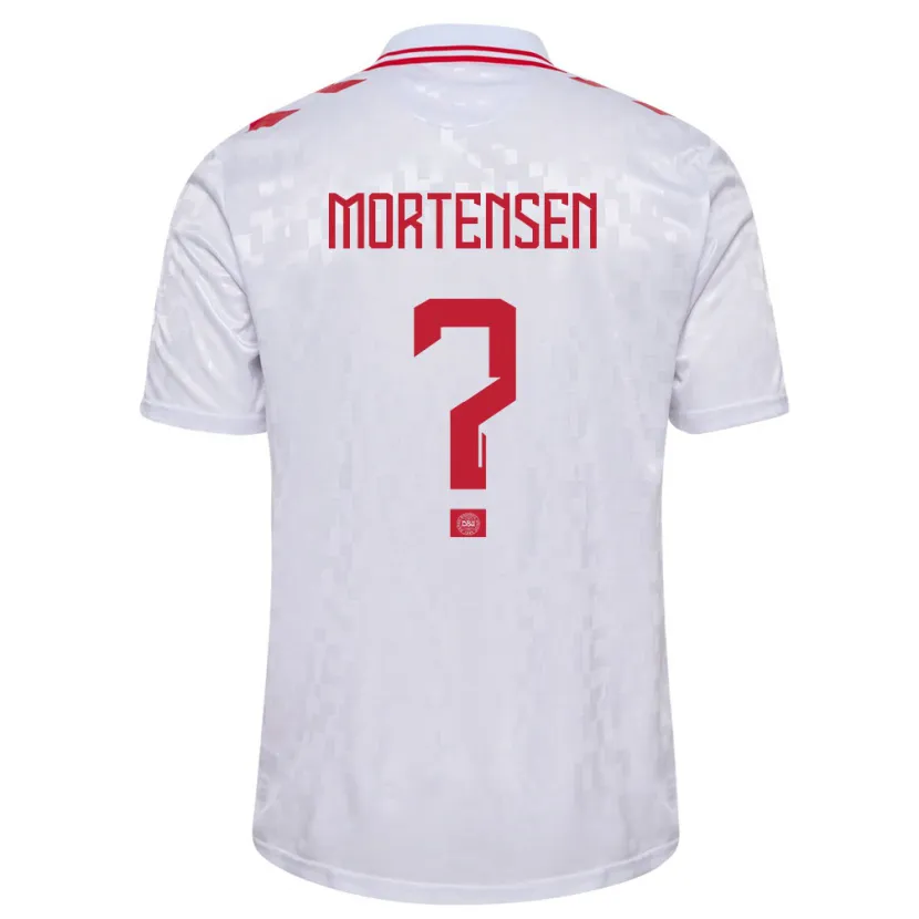 Danxen Hombre Camiseta Dinamarca Malthe Mortensen #0 Blanco 2ª Equipación 24-26 La Camisa