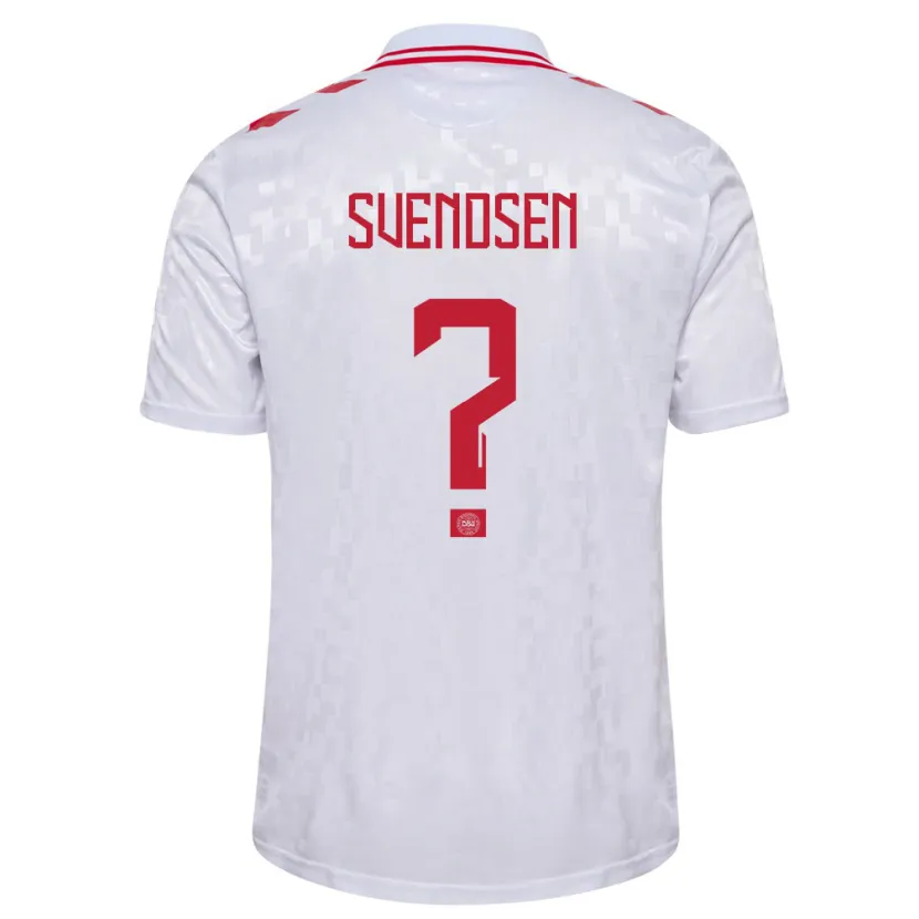 Danxen Hombre Camiseta Dinamarca Tjalfe Svendsen #0 Blanco 2ª Equipación 24-26 La Camisa