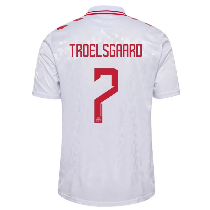 Danxen Hombre Camiseta Dinamarca Sanne Troelsgaard #7 Blanco 2ª Equipación 24-26 La Camisa
