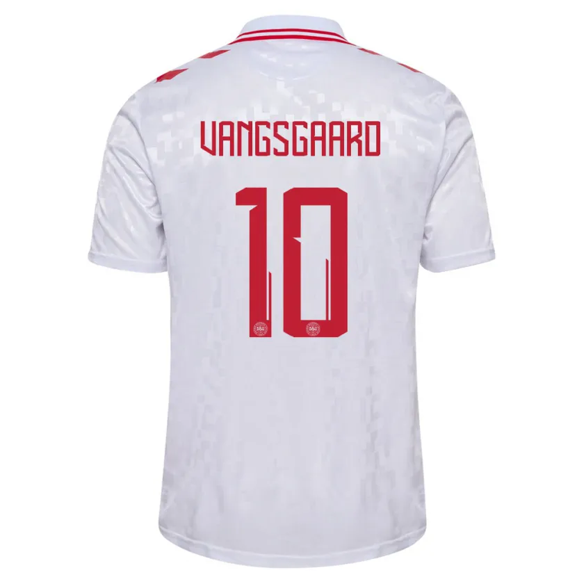 Danxen Hombre Camiseta Dinamarca Amalie Vangsgaard #10 Blanco 2ª Equipación 24-26 La Camisa
