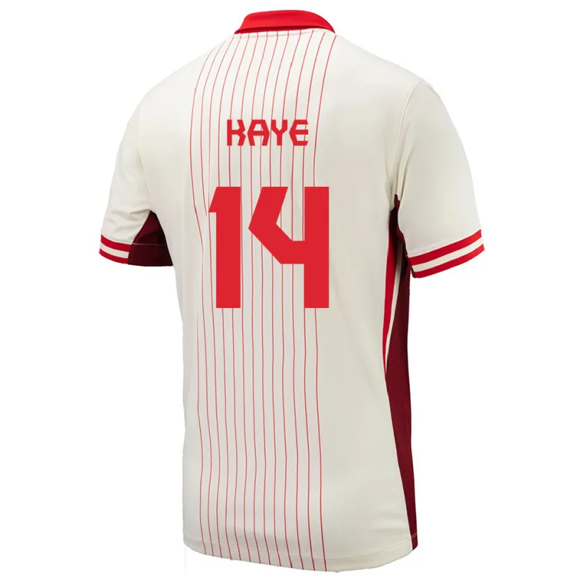 Danxen Hombre Camiseta Canadá Mark-Anthony Kaye #14 Blanco 2ª Equipación 24-26 La Camisa