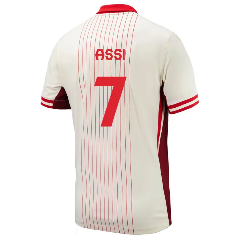 Danxen Hombre Camiseta Canadá Jean-Aniel Assi #7 Blanco 2ª Equipación 24-26 La Camisa