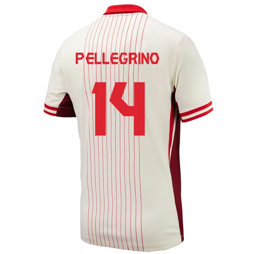 Danxen Hombre Camiseta Canadá Gabriel Pellegrino #14 Blanco 2ª Equipación 24-26 La Camisa