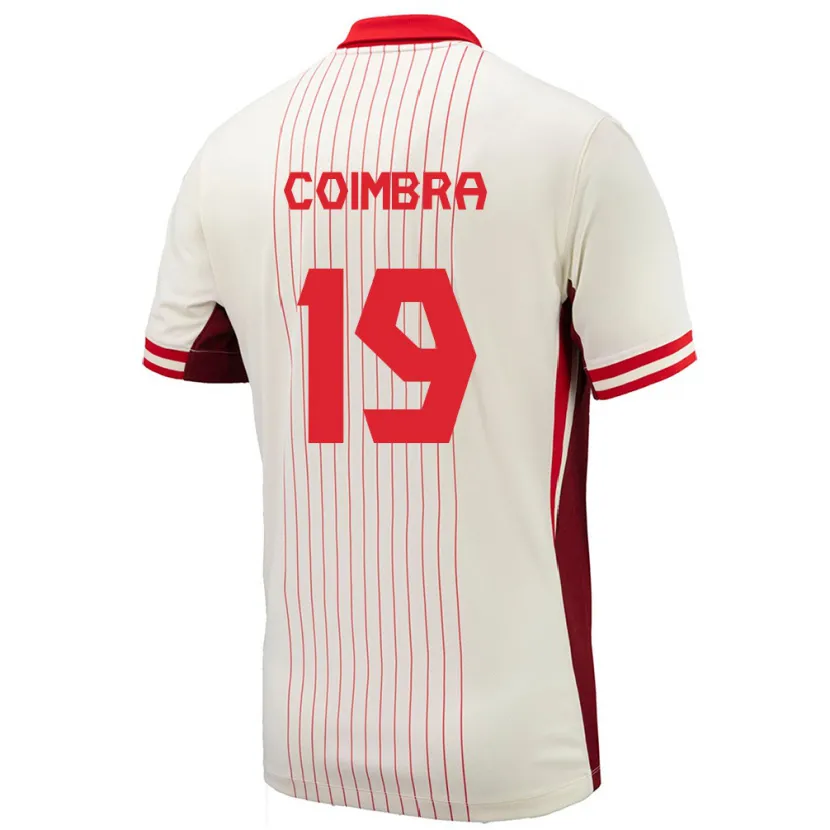 Danxen Hombre Camiseta Canadá Tiago Coimbra #19 Blanco 2ª Equipación 24-26 La Camisa