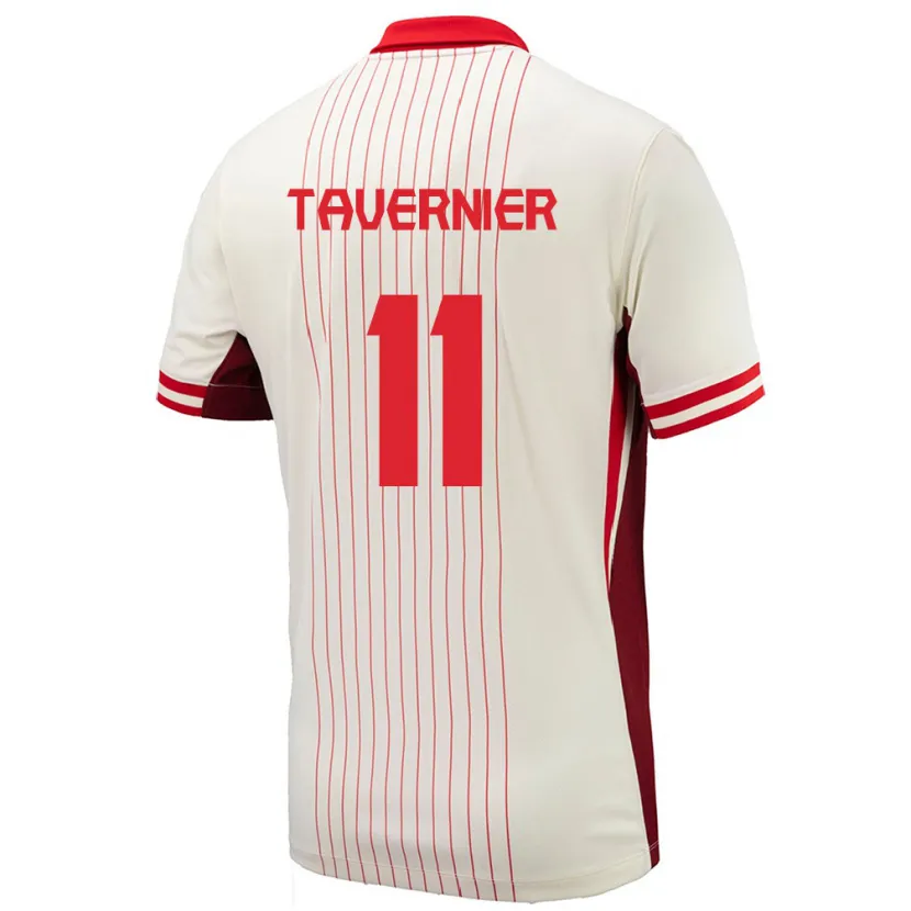 Danxen Hombre Camiseta Canadá Kevaughn Tavernier #11 Blanco 2ª Equipación 24-26 La Camisa
