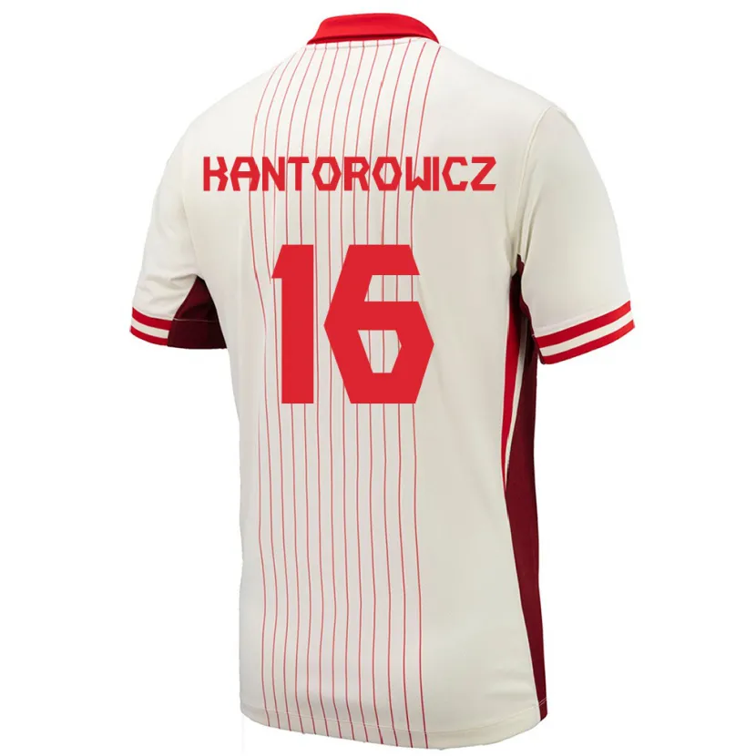 Danxen Hombre Camiseta Canadá Dominic Kantorowicz #16 Blanco 2ª Equipación 24-26 La Camisa
