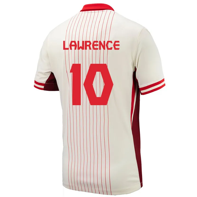 Danxen Hombre Camiseta Canadá Ashley Lawrence #10 Blanco 2ª Equipación 24-26 La Camisa