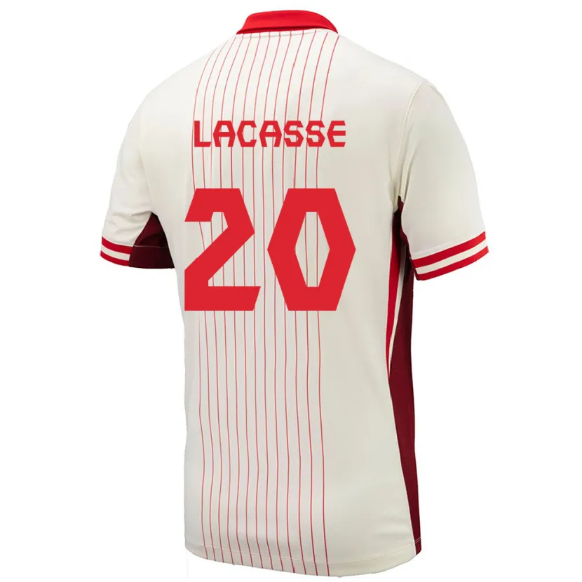 Danxen Hombre Camiseta Canadá Cloé Lacasse #20 Blanco 2ª Equipación 24-26 La Camisa