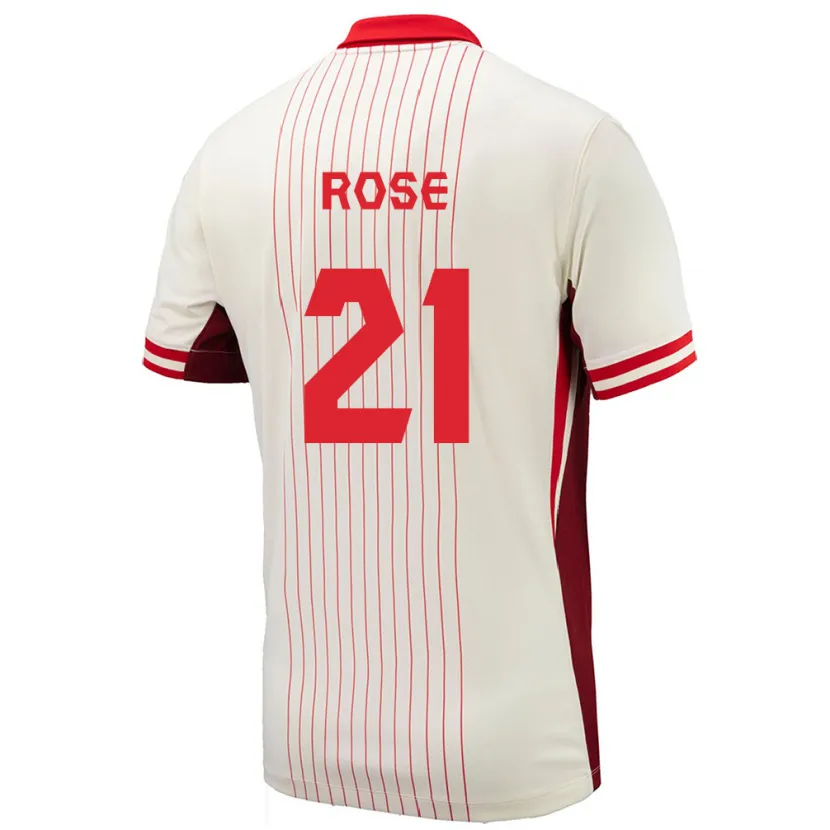 Danxen Hombre Camiseta Canadá Jade Rose #21 Blanco 2ª Equipación 24-26 La Camisa