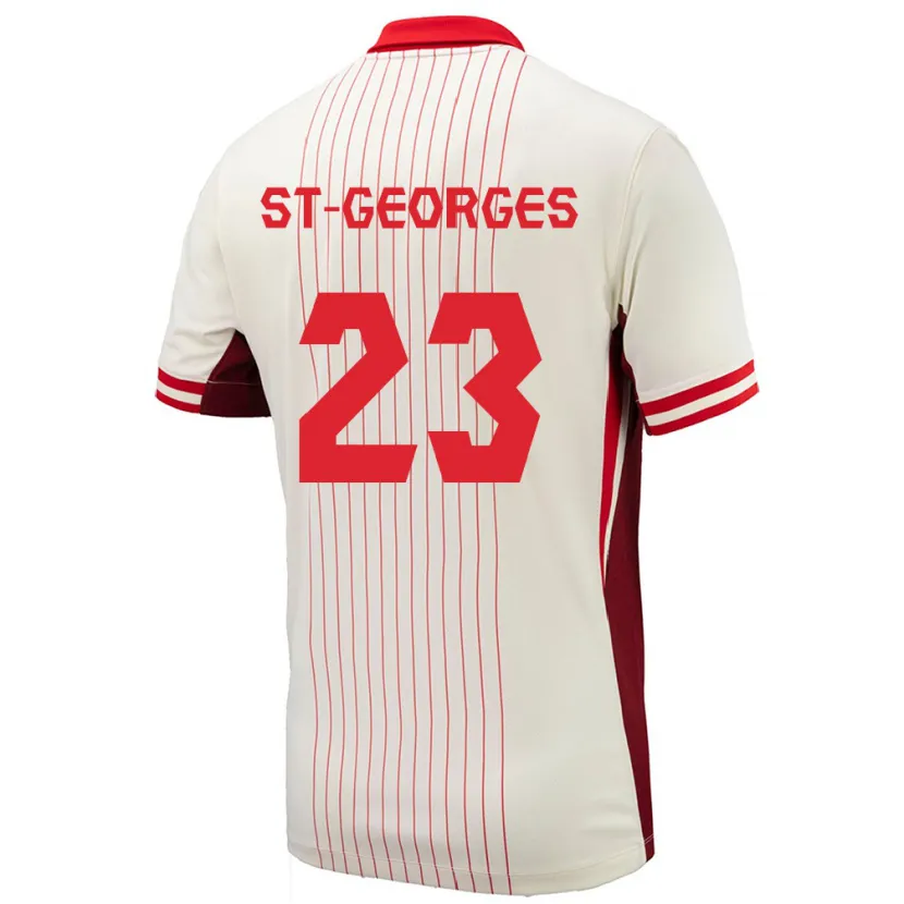 Danxen Hombre Camiseta Canadá Bianca St-Georges #23 Blanco 2ª Equipación 24-26 La Camisa