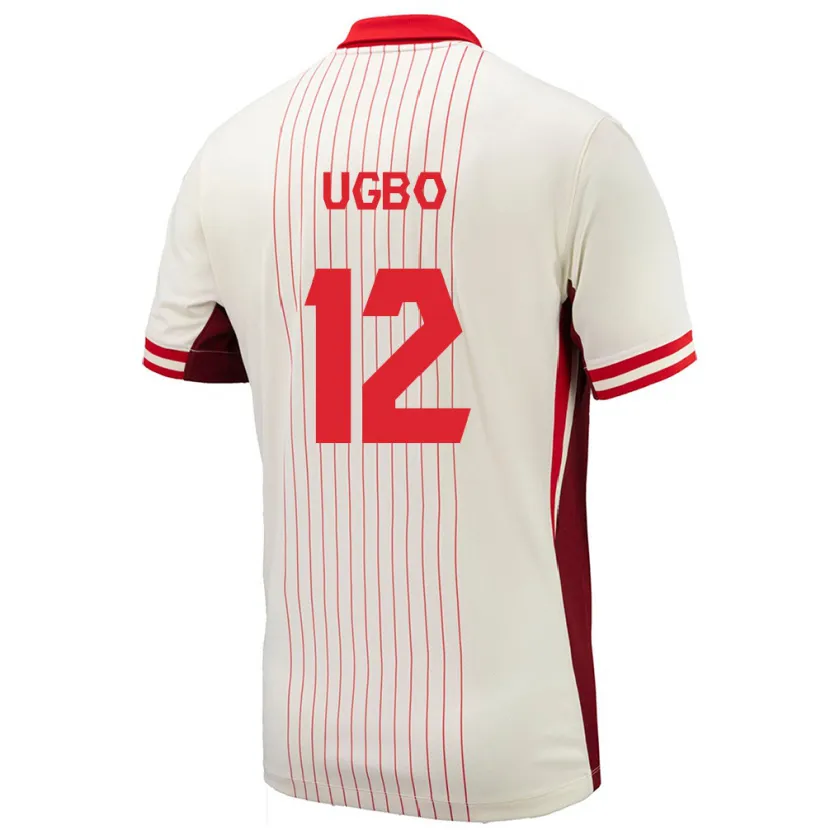 Danxen Hombre Camiseta Canadá Iké Ugbo #12 Blanco 2ª Equipación 24-26 La Camisa