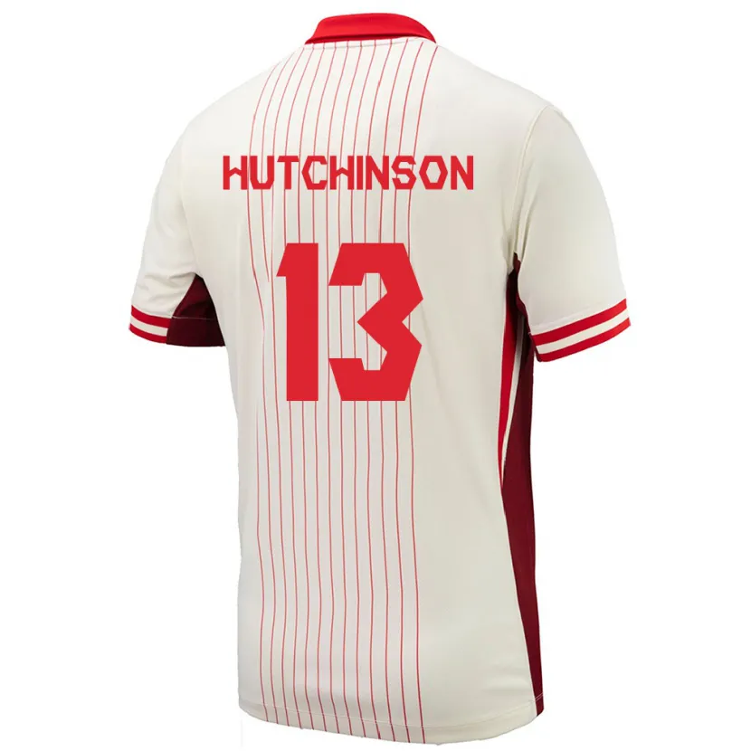 Danxen Hombre Camiseta Canadá Atiba Hutchinson #13 Blanco 2ª Equipación 24-26 La Camisa