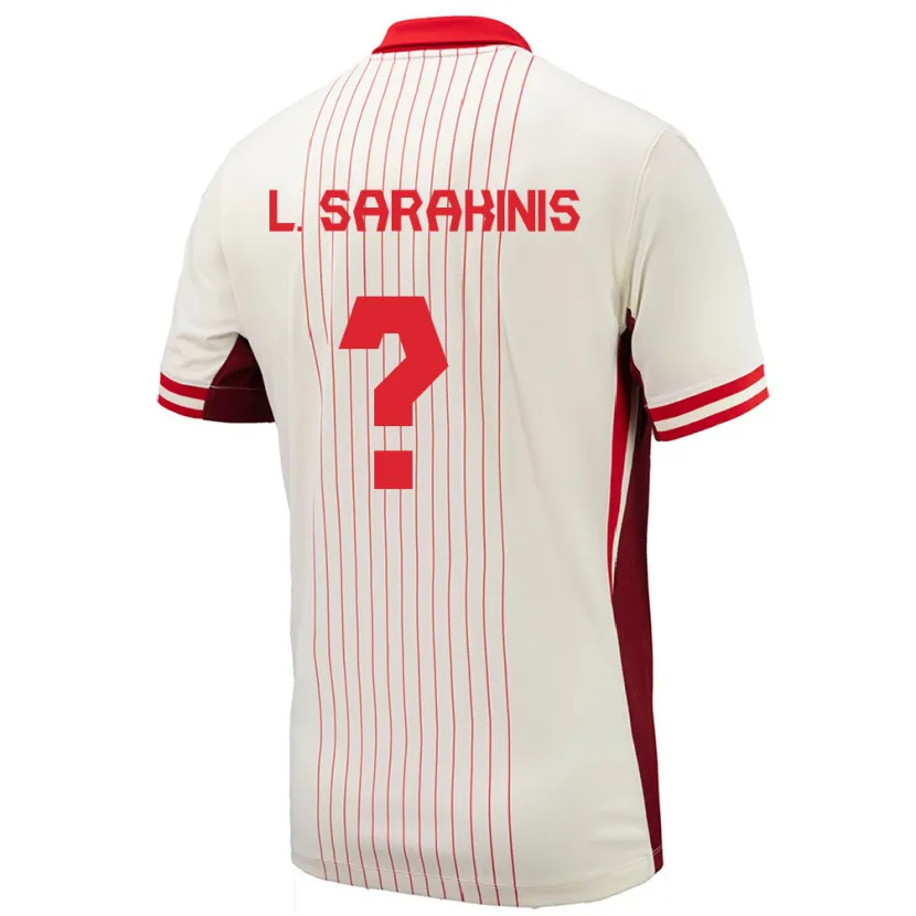 Danxen Hombre Camiseta Canadá Lucas Sarakinis #0 Blanco 2ª Equipación 24-26 La Camisa