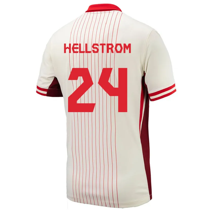 Danxen Hombre Camiseta Canadá Jenna Hellstrom #24 Blanco 2ª Equipación 24-26 La Camisa