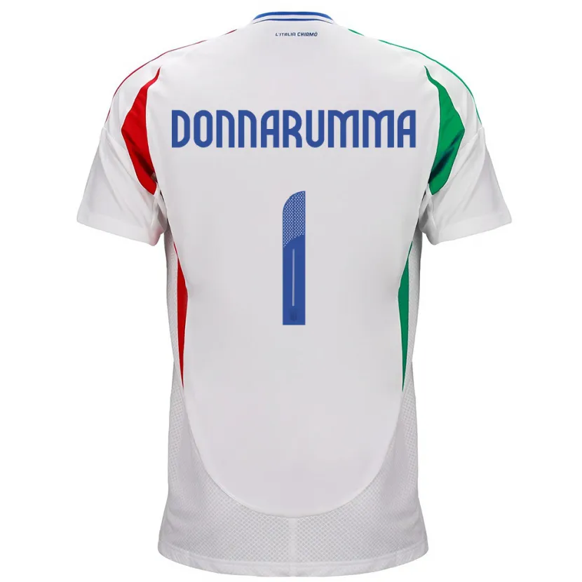 Danxen Hombre Camiseta Italia Gianluigi Donnarumma #1 Blanco 2ª Equipación 24-26 La Camisa