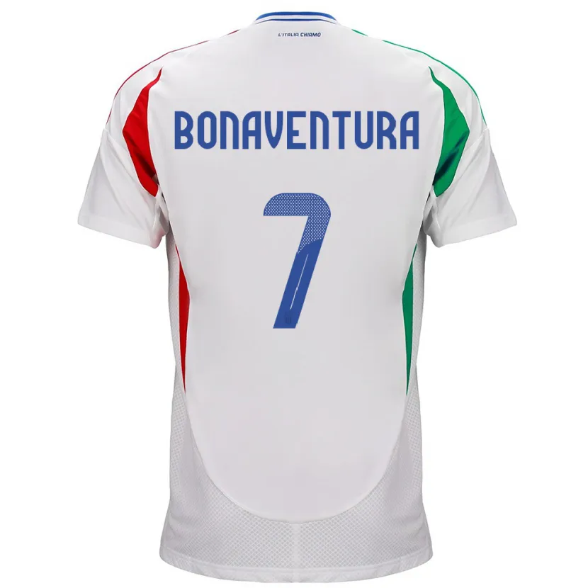 Danxen Hombre Camiseta Italia Giacomo Bonaventura #7 Blanco 2ª Equipación 24-26 La Camisa