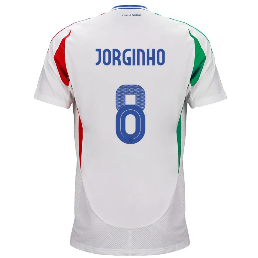 Danxen Hombre Camiseta Italia Jorginho #8 Blanco 2ª Equipación 24-26 La Camisa