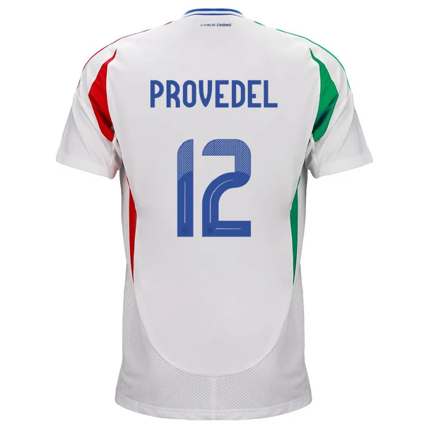 Danxen Hombre Camiseta Italia Ivan Provedel #12 Blanco 2ª Equipación 24-26 La Camisa