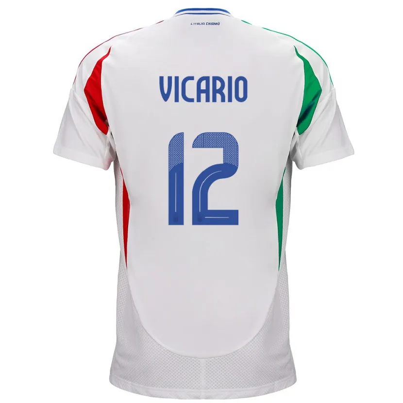 Danxen Hombre Camiseta Italia Guglielmo Vicario #12 Blanco 2ª Equipación 24-26 La Camisa