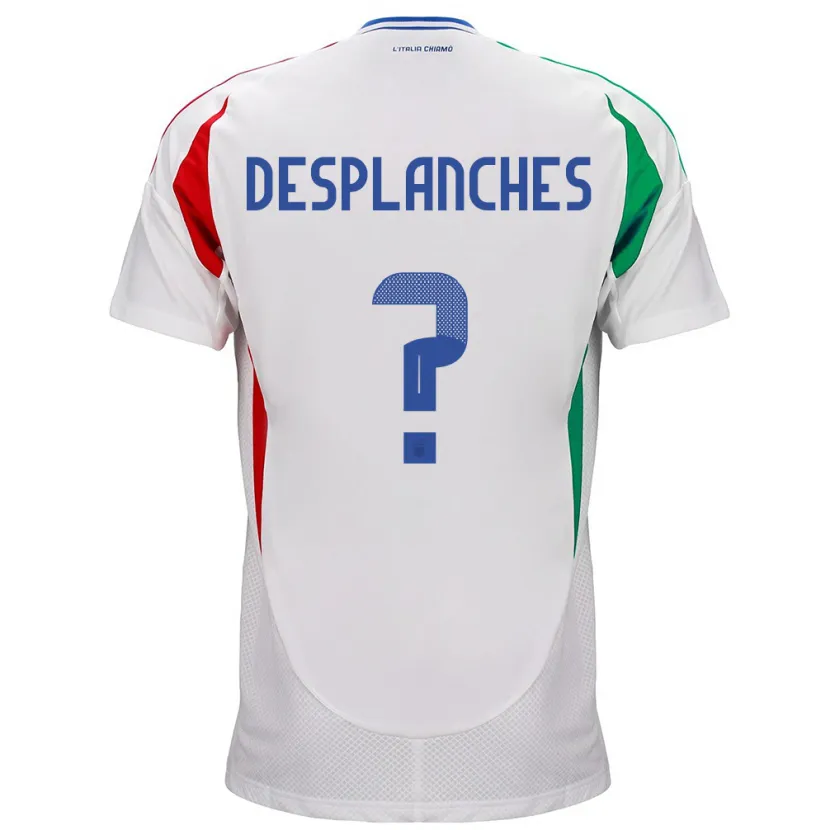 Danxen Hombre Camiseta Italia Sebastiano Desplanches #0 Blanco 2ª Equipación 24-26 La Camisa