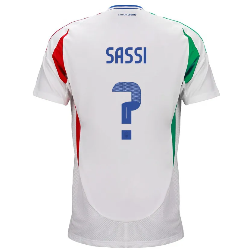 Danxen Hombre Camiseta Italia Jacopo Sassi #0 Blanco 2ª Equipación 24-26 La Camisa