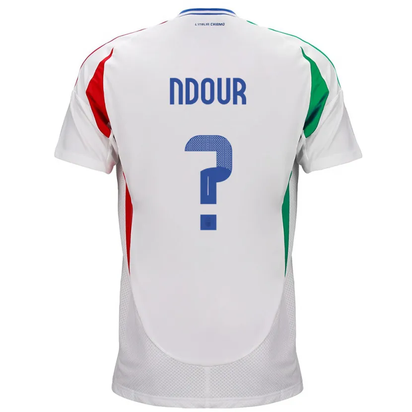 Danxen Hombre Camiseta Italia Cher Ndour #0 Blanco 2ª Equipación 24-26 La Camisa