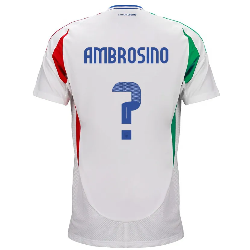 Danxen Hombre Camiseta Italia Giuseppe Ambrosino #0 Blanco 2ª Equipación 24-26 La Camisa