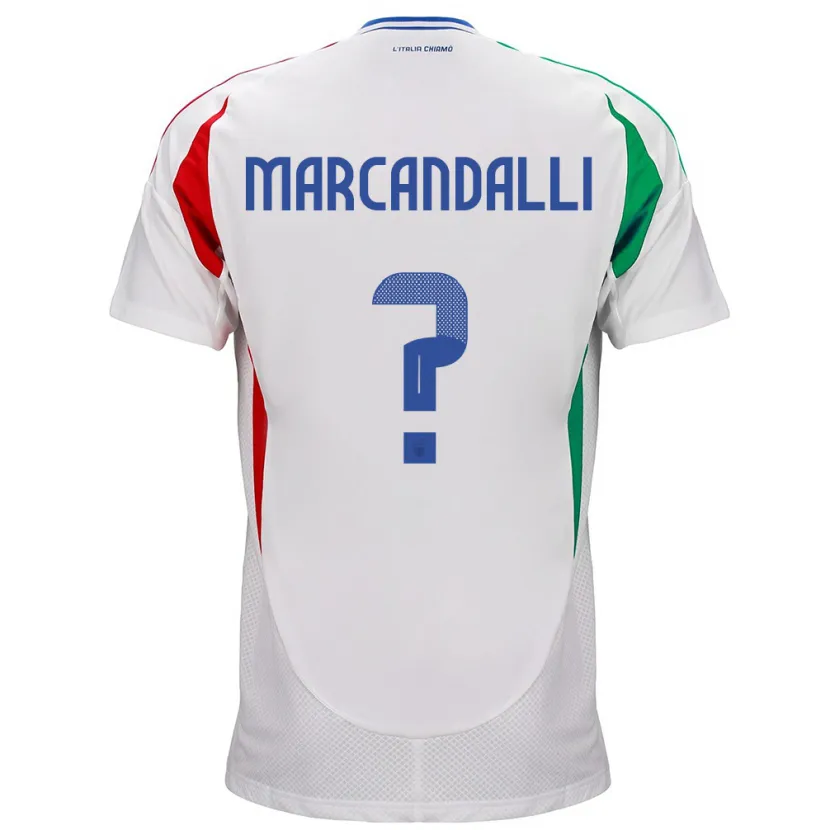 Danxen Hombre Camiseta Italia Alessandro Marcandalli #0 Blanco 2ª Equipación 24-26 La Camisa