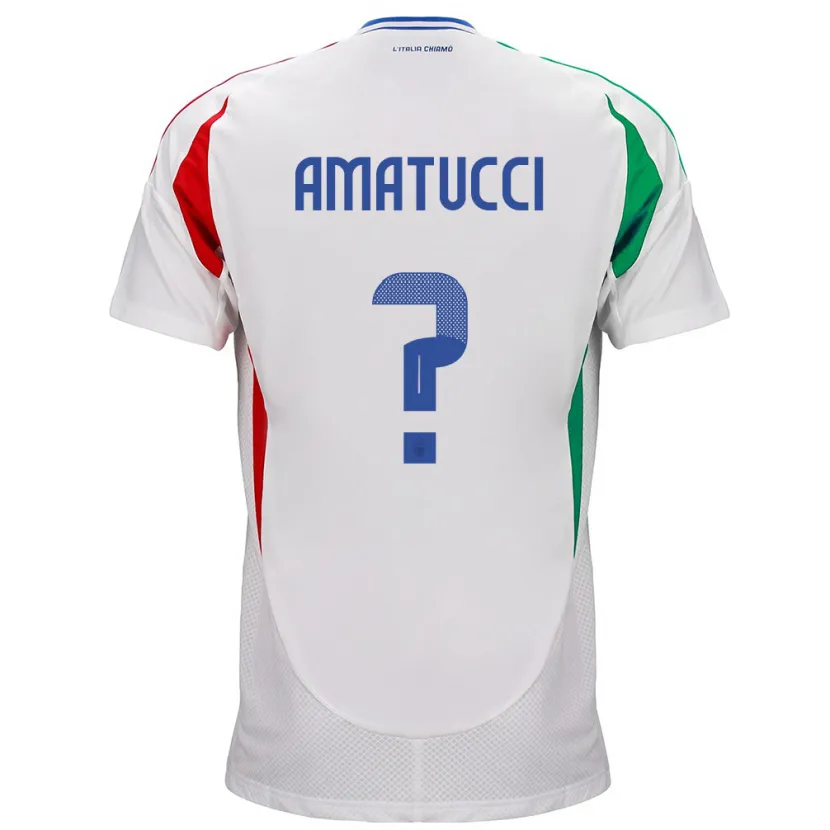 Danxen Hombre Camiseta Italia Lorenzo Amatucci #0 Blanco 2ª Equipación 24-26 La Camisa