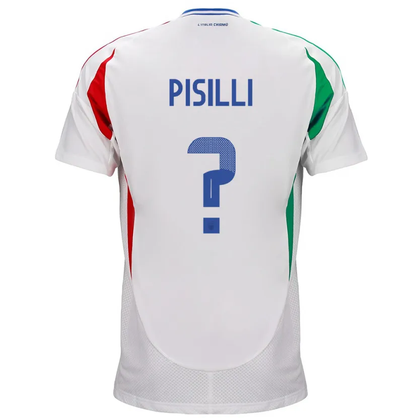 Danxen Hombre Camiseta Italia Niccolò Pisilli #0 Blanco 2ª Equipación 24-26 La Camisa