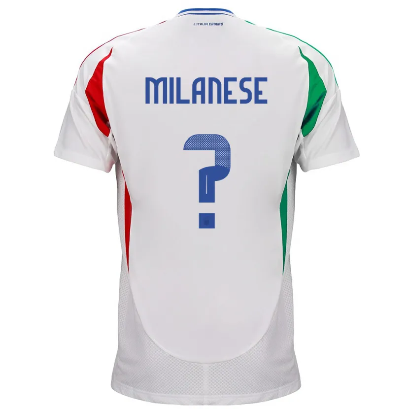 Danxen Hombre Camiseta Italia Tommaso Milanese #0 Blanco 2ª Equipación 24-26 La Camisa