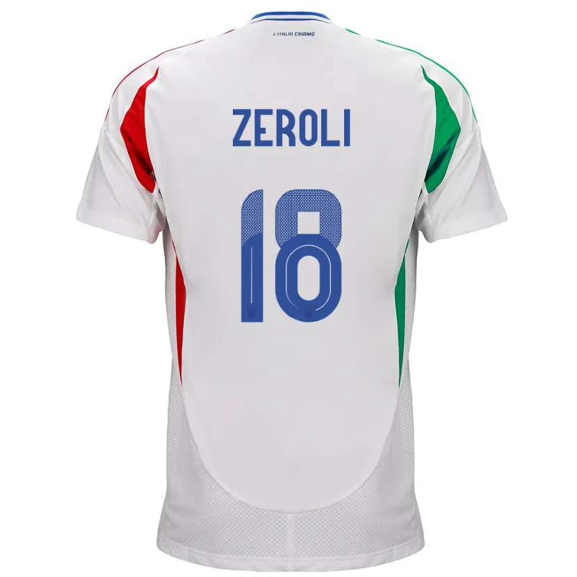 Danxen Hombre Camiseta Italia Kevin Zeroli #18 Blanco 2ª Equipación 24-26 La Camisa