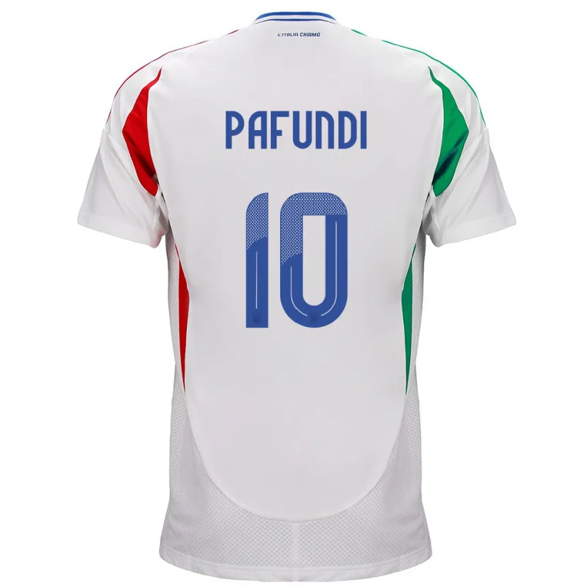 Danxen Hombre Camiseta Italia Simone Pafundi #10 Blanco 2ª Equipación 24-26 La Camisa