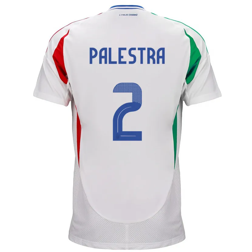 Danxen Hombre Camiseta Italia Marco Palestra #2 Blanco 2ª Equipación 24-26 La Camisa