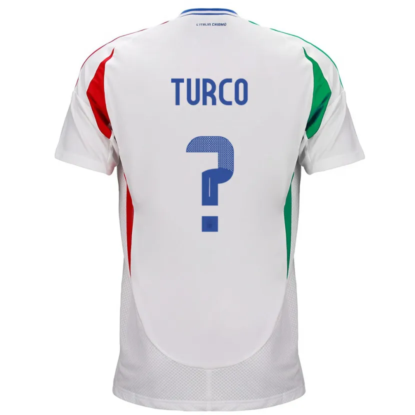 Danxen Hombre Camiseta Italia Stefano Turco #0 Blanco 2ª Equipación 24-26 La Camisa