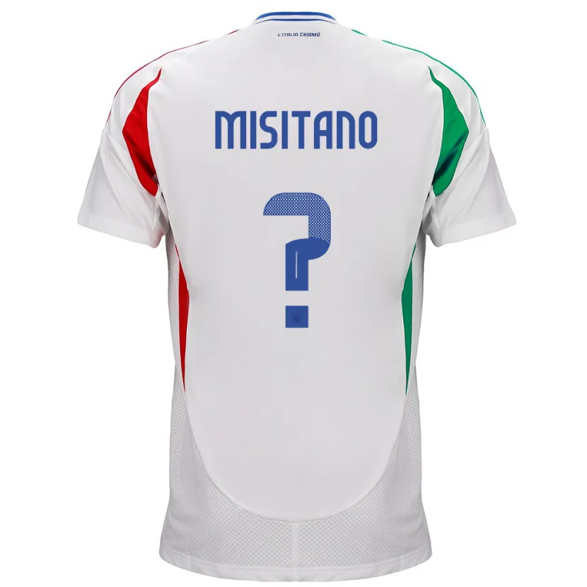 Danxen Hombre Camiseta Italia Giulio Misitano #0 Blanco 2ª Equipación 24-26 La Camisa