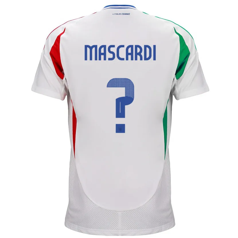 Danxen Hombre Camiseta Italia Diego Mascardi #0 Blanco 2ª Equipación 24-26 La Camisa