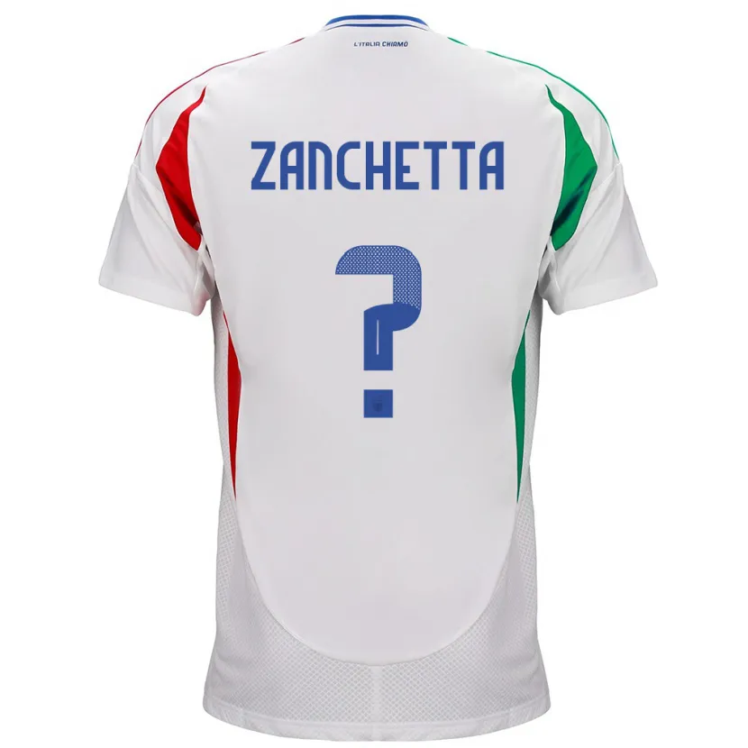 Danxen Hombre Camiseta Italia Mattia Zanchetta #0 Blanco 2ª Equipación 24-26 La Camisa