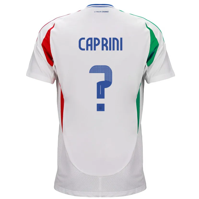 Danxen Hombre Camiseta Italia Maat Daniel Caprini #0 Blanco 2ª Equipación 24-26 La Camisa