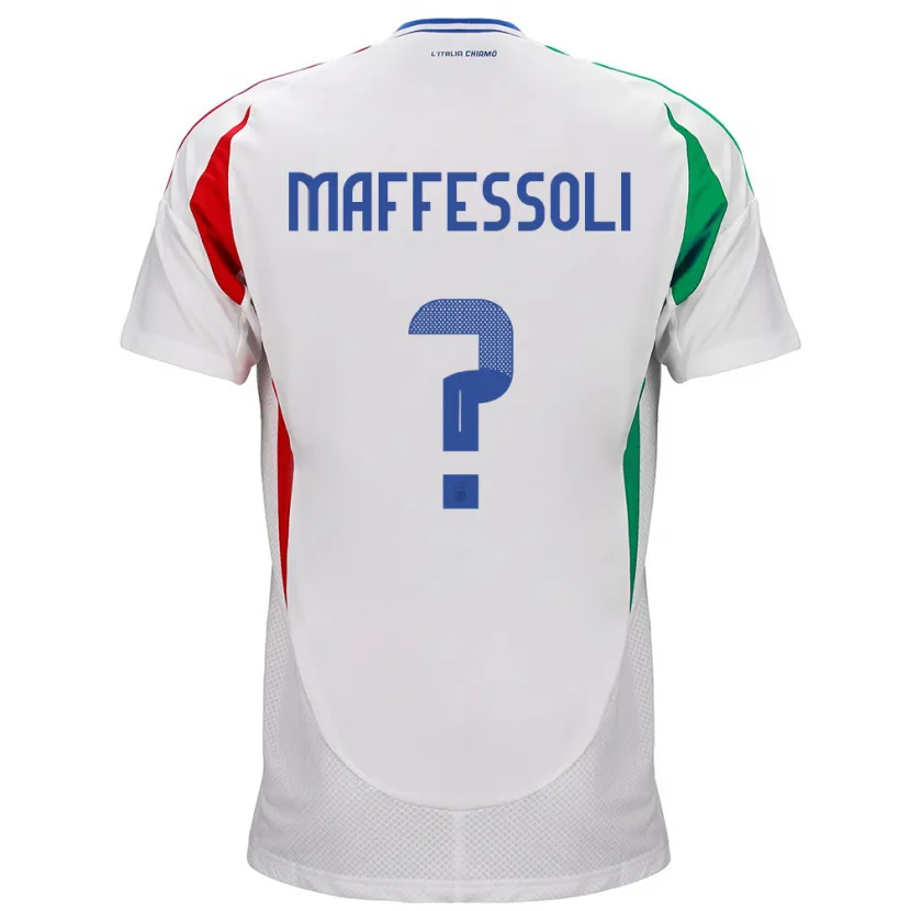 Danxen Hombre Camiseta Italia Manuel Maffessoli #0 Blanco 2ª Equipación 24-26 La Camisa