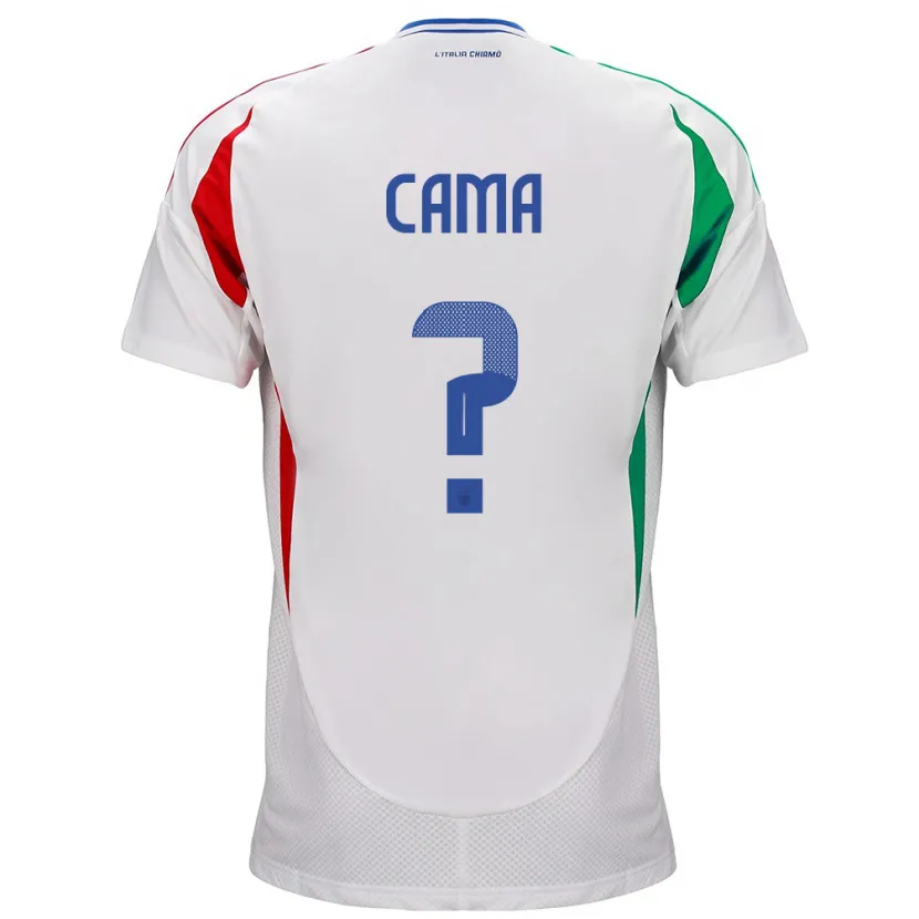 Danxen Hombre Camiseta Italia Cristian Cama #0 Blanco 2ª Equipación 24-26 La Camisa