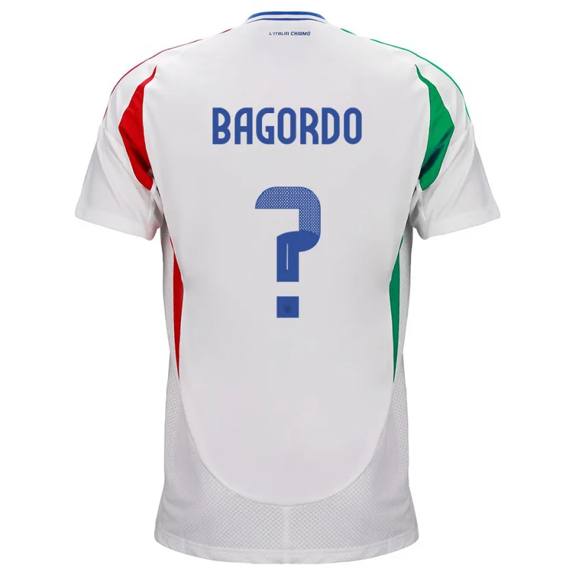 Danxen Hombre Camiseta Italia Cristian Bagordo #0 Blanco 2ª Equipación 24-26 La Camisa