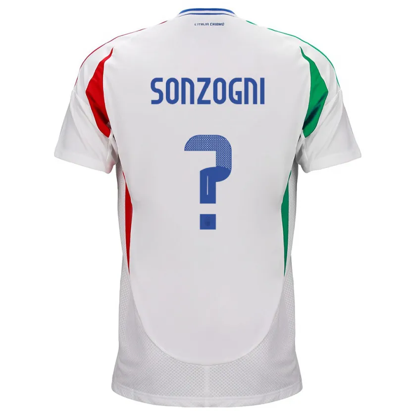 Danxen Hombre Camiseta Italia Mattia Sonzogni #0 Blanco 2ª Equipación 24-26 La Camisa